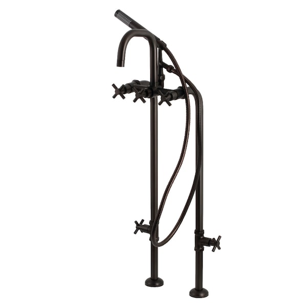 Aqua Vintage CCK8405DX Freestanding Tub Faucet with Supply Line, Stop Valve, Oil Rubbed Bronze CCK8405DX - main